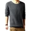 Men Fall Winter Thickened Water Ripples Round Neck Sweater Men Hedging Long-sleeved Sweaters