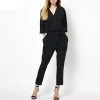 Women Jumpsuits Spring Autumn Bodysuit Half Sleeve V Neck Casual Elegant Ladies Long Office OL Rompers Overalls