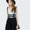 Preppy Style Suspender Skirts Women Girl Ruffles Skater Pleated Short Braces Skirt Back Zipper Hollow Out Skirt B2# 41