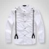 Children Boys Fashion Classic White Cotton Long Sleeve Shirts For Kids Clothes Boys Strap Shirts