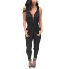 Sexy Long Black Rompers Womens Jumpsuit For Women Overalls Sleeveless Plus Size Bodycon Jumpsuit V Neck Suits Bodysuit Zipper