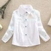 Girls Blouse Fashion Children Clothing Cotton Child Shirt School Girl White Blouse Single-breasted Kids Clothes Age 2-6T