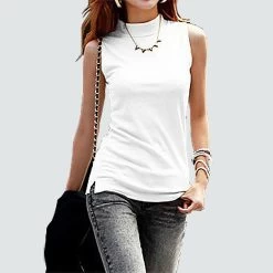 Women Autumn Winter Sleeveless Solid Color Tops & Tees Cotton Tanks Tops & Camis Women Lady Vest 10 Colors