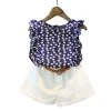 Girls Clothes Girls Clothing Sets Kids Clothes Cartoon Children Clothing Flower Tops+Shorts Clothing Set