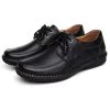Men Casual Shoes Men's Leather Shoes Flats Soft Comfortable Fashion British Style Shoes 8A106