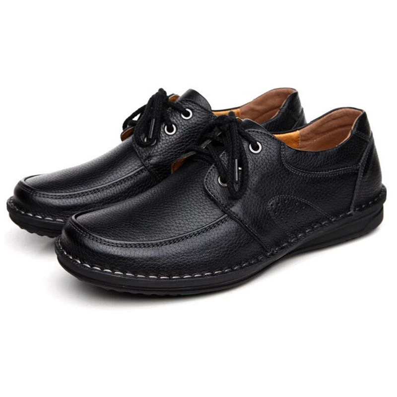 Men Casual Shoes Men's Leather Shoes Flats Soft Comfortable Fashion British Style Shoes 8A106
