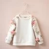 Flower Cotton Stereo Leisure Hoodies Baby Girls Round Neck Long Sleeved Turtleneck Jacket