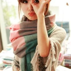 190*60CM Fashion Wool Winter Scarf Women Bandana Plaid Thick Cachecol Shawls And Scarves For Women