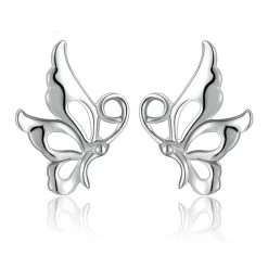 925 Sterling Silver Jewelry Stud Earrings For Women Butterfly Brinco