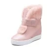 Warm Faux Fur Waterproof Snow Boots Women Winter Fashion Ladies Ankle Boots Big Size 34-43 White Beige Pink Color