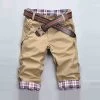 Men's Cotton Casual And Shorts Summer Male Leisure Outdoors Joggers Sweatpants Beach Shorts Knee Length No Belt