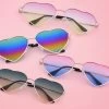 Fashion Heart Shaped Sunglasses Women Metal Wrap Sun Glasses Lovely