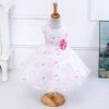 Summer Arrival Flower Princess Girl Dresses,baby Girl Party Dress With Flower 5 Colors Suit For 2-5 Years S001