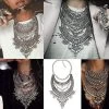 HOT Statement Necklaces & Pendants Vintage Crystal Maxi Choker Silver Collier Femme Boho Big Fashion Women Jewellery