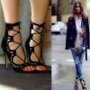 Fashion Women Pumps Women Shoes Sandals Lace Up High Heels Cut Outs Shoes Summer Open Toe