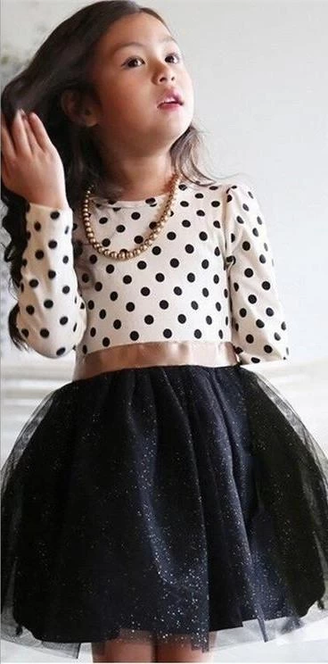 Winter Dress Long Sleeve Girls Clothing Polka Dot Dresses For Girls Princess Party Costume Kids Clothes