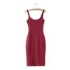 Autumn Women Dress Sleeveless Slim O-neck Solid Color Pencil Casual Tank Dress Size S M L Vestido De Verao QZ204R1