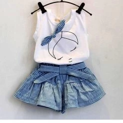 Baby Girl Clothing Sets Fashion Cotton Print Shortsleeve T-shirt And Skirts Girls Clothes Sport Suits
