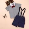 3 Pieces Summer Boys Clothing Sets Gentleman Set Baby Boy Clothes Shirt And Suspender Trousers