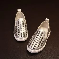 Fashion Kids Shoes PU Leather Children Shoes For Boys & Girls With Rivets Handsome Sneakers All Sizes