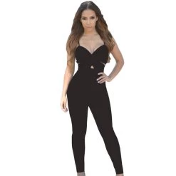 Women Full Length Jumpsuit Sexy Backless Short Sleeve One Piece Jumpsuits Overalls Bandage Bodysuit For Women