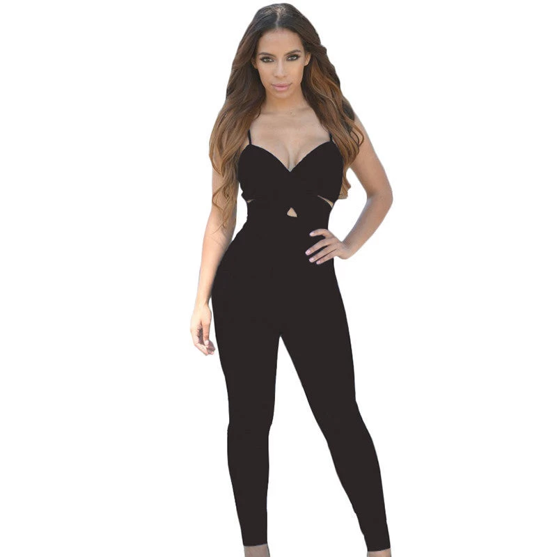 Women Full Length Jumpsuit Sexy Backless Short Sleeve One Piece Jumpsuits Overalls Bandage Bodysuit For Women
