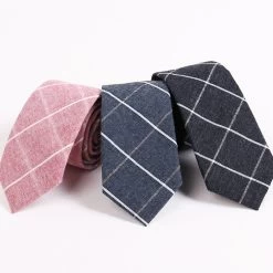 Men's Suit Tie Classic Men's Plaid Necktie Formal Wear Business Bowknots Ties Male Cotton Skinny Slim Ties Cravat