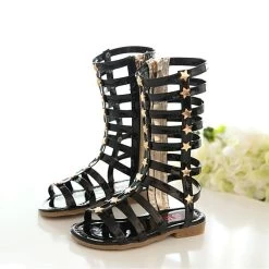 Female Children Sandals Princess Shoes High Shoes Cutout Gladiator Baby Boots
