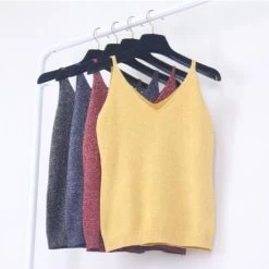 Sexy Women Fashion Knitting Vest Top Sleeveless V-Neck Blouse Casual Tank Tops