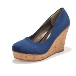 Classics Genuine Leather Suede Wedges High Heels Platform Round Toe Pumps Women's Shoes