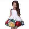 Summer Girls Dress White Designer Brand Children Clothing Rose Flower Princess Wedding Party Lace Girl Clothes