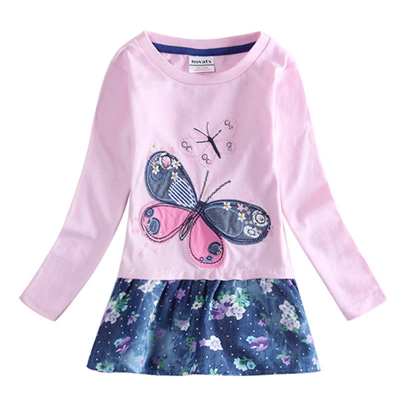 Dresses For Kids Girls Party Princess Dress Toddler Girl Clothes Butterfly Dress For Girls Long Sleeve Dress H5460