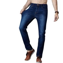 Mens Jeans Slim Straight Stretch Pants Denim Trousers Size Jeans For Men