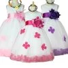 Girls Bridesmaid Dress Rose Petal Hem Cute Princess Tutu Dress Girls Clothing Sets Wedding Birthday