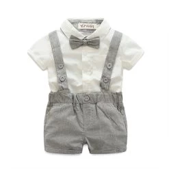 Baby Boy Clothing Set Born Infant Clothing 2pcs Short Sleeve T-shirt + Suspender Gentleman Suit