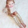 Girls Sequin Pants Rose Gold Sequin Leggings Sparkle Pants Glitter Leggings Girl's Sequin Bottoms