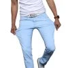Fashion Men's Casual Stretch Skinny Jeans Trousers Tight Pants Solid Colors