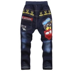 Autumn Children Jeans For Boy Baby Boys Jeans Pants Designer Kids Jean Children's Elastic Waist Trousers