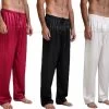 Mens Silk Satin Pajamas Pyjamas Pants Lounge Pants Sleep Bottoms