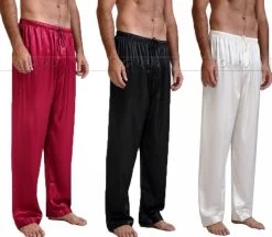 Mens Silk Satin Pajamas Pyjamas Pants Lounge Pants Sleep Bottoms