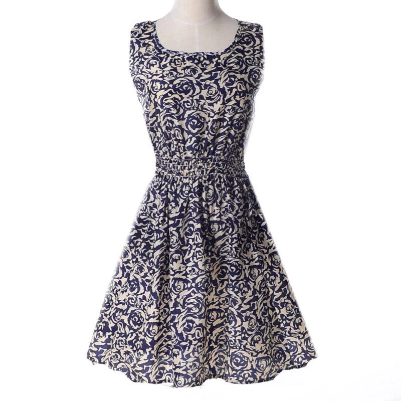 Women Casual Bohemian Floral Flower Sleeveless Vest Printed Beach Chiffon Top Dress S092 - Image 18