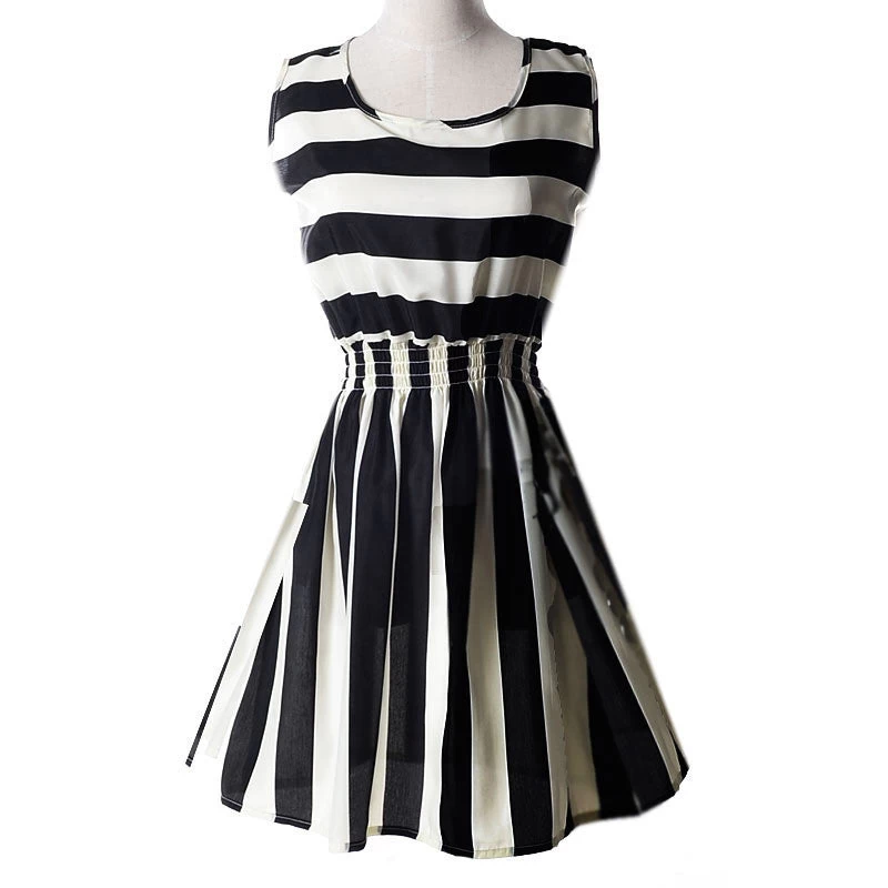 Women Casual Bohemian Floral Flower Sleeveless Vest Printed Beach Chiffon Top Dress S092 - Image 2