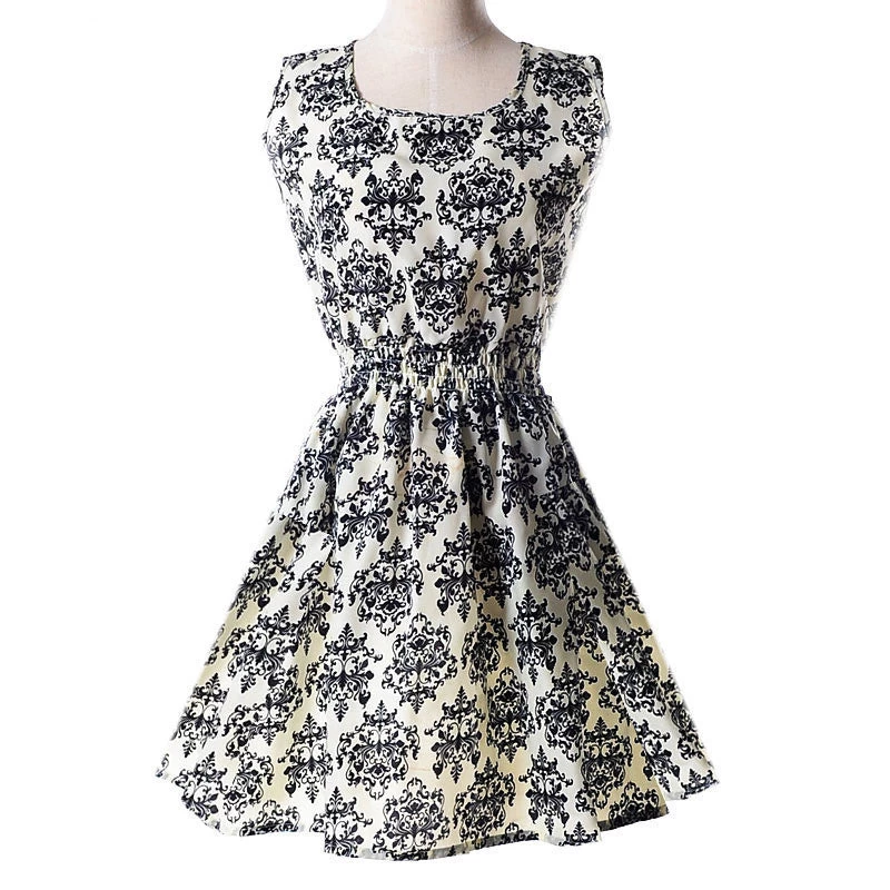 Women Casual Bohemian Floral Flower Sleeveless Vest Printed Beach Chiffon Top Dress S092 - Image 11