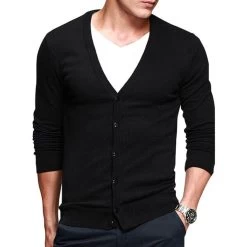 Knit Male The Men's Cultivate One's Morality Cotton Cardigan Leisure Fashion Men's Wear Thin Sweater Big Yard
