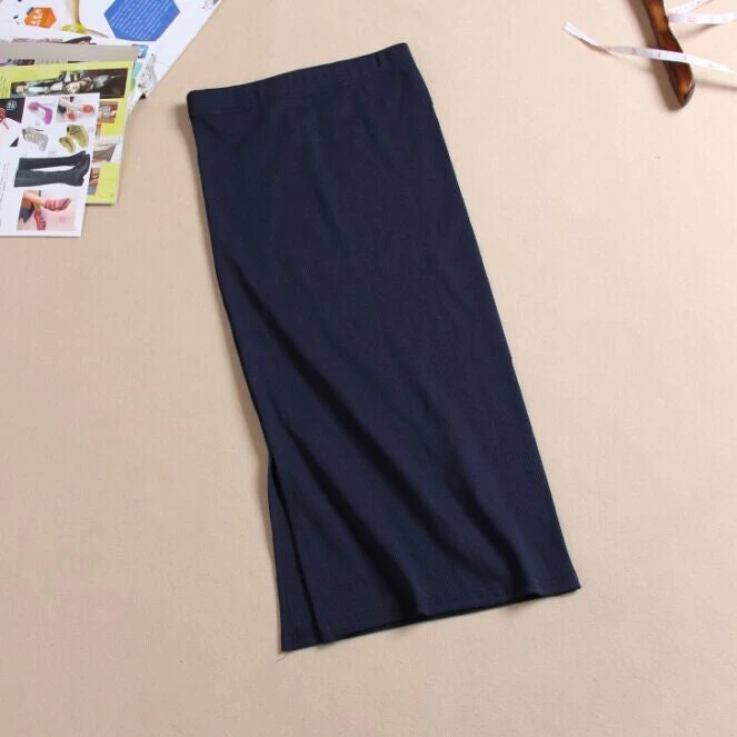Autumn Winter Women Skirt Wool Rib Knit Long Skirt Faldas Package Hip Split Skirts A919 - Image 6