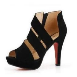 Summer Club Women's Shoes The Fish's Mouth Side Zipper Fine With Waterproof Ultra-high Documentary Shoes - Image 2