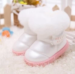 Fashion Kids Children's Shoes Shiny Fur Warm Winter Boots Snow Boost Baby Shoes Girls Cotton Padded Toddler Baby's