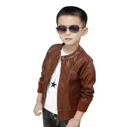 Boys Coats Faux Leather Jackets 2 Colors Children Fashion Outerwear Spring & Autumn & Winter, MC031