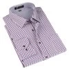 Autumn Men's Long Sleeve Small Plaid Pattern Dress Shirt Fine Thin Cotton Blend Fabric Regular Fit Business Formal Shirts