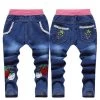 Kids Jeans Elastic Waist Straight Cartoon Jeans Denim Long Pant Retail Boy Jeans 12 Types WB114